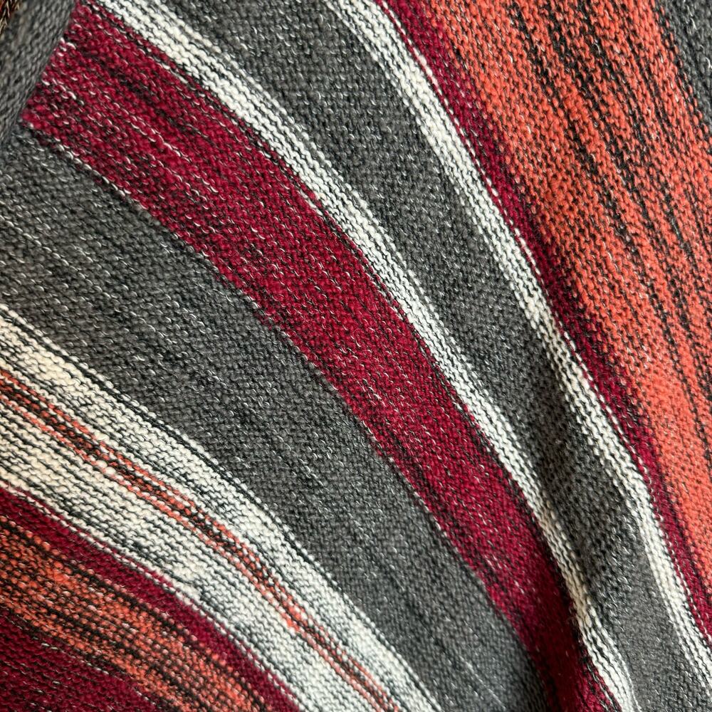 Volcom Poncho One Size Boho Striped Open Oversize… - image 7